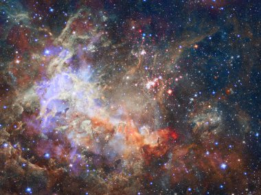 Yıldız ve galaksi derin uzayda. Nasa tarafından döşenmiş bu görüntü unsurları
