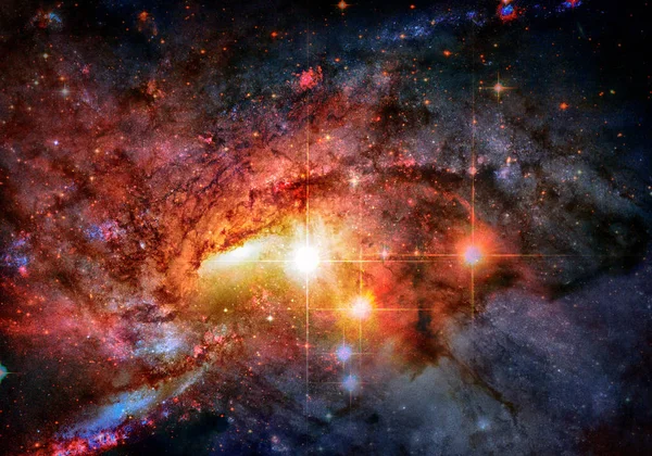 Arka Plan Bulutsu Üzerinde Yıldız Nasa Tarafından Döşenmiş Görüntü Unsurları — Stok fotoğraf