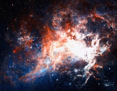 Galaxy ve bulutsu, uzayda. Bu görüntü döşenmiş Nasa tarafından unsurları.