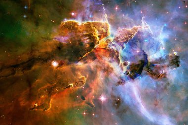 Yıldızlar, galaksiler ve nebulalar müthiş kozmik görüntüde. Bu görüntünün elementleri NASA tarafından desteklenmektedir