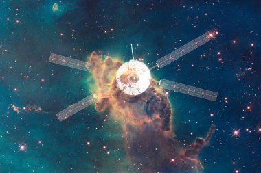 Uzay aracının uzaya fırlatma. Uzaydan güzelliği. Milyarlarca galaksi evrende. Nasa tarafından döşenmiş bu görüntü unsurları
