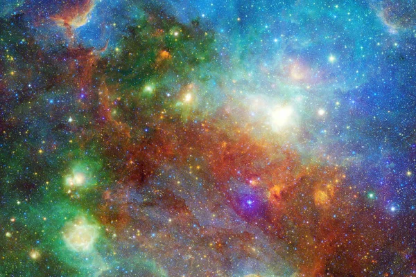 宇宙场景中明亮的恒星和星系在深空显示太空探索的美丽 美国宇航局提供的这张图片的元素 — 图库照片
