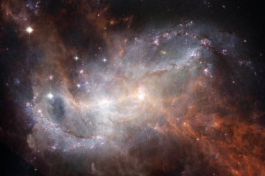 Kozmik manzara, muhteşem bilim kurgu duvar kağıdı. Nasa tarafından döşenmiş bu görüntü unsurları