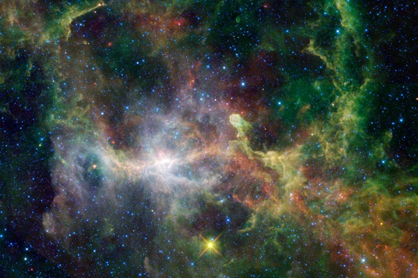 Scène Univers Avec Des Étoiles Des Galaxies Dans Espace Profond — Photo