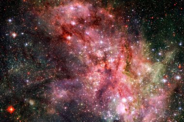 Kozmik gökada bulutsu, stardust ve parlak yıldızlar arka plan. Nasa tarafından döşenmiş bu görüntü unsurları.