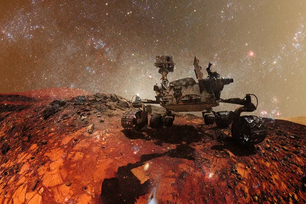 Curiosity Mars Rover Досліджує Поверхню Червоної Планети Елементи Цього Зображення — стокове фото