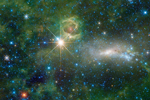 Wszechświat Pełne Gwiazd Mgławica Galaxy Kosmicznej Sztuki Tapeta Science Fiction — Zdjęcie stockowe