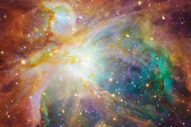 Kozmik peyzaj, sonsuz uzay ile renkli bilim kurgu duvar kağıdı. Nasa tarafından döşenmiş bu görüntü unsurları
