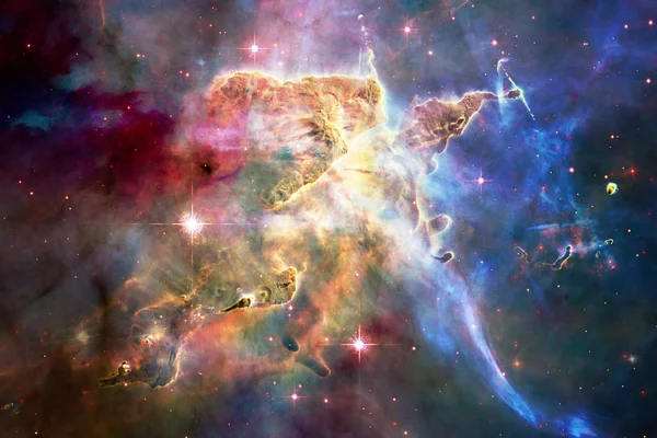 宇宙场景中的恒星和星系在深空显示太空探索的美丽 美国宇航局提供的这张图片的元素 — 图库照片