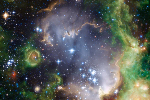 Parlak Yıldızlar Galaksiler Uzay Araştırmaları Güzelliği Gösterilen Derin Uzayda Ile — Stok fotoğraf