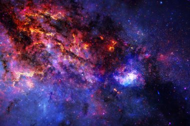 Nebula ve galaksiler uzayda. Bu görüntünün elementleri NASA tarafından desteklenmektedir.