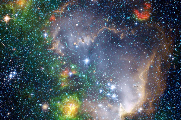 Vackra Nebula Och Ljusa Stjärnor Yttre Rymden Glödande Mystiska Universum — Stockfoto