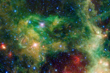 Galaksiler, yıldızlar ve nebulanın awesome uzay görüntü. Renkli bilim kurgu duvar kağıdı. Nasa tarafından döşenmiş bu görüntü unsurları.