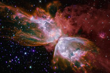 Güzel galaksi Bulutsusu, stardust ve parlak yıldızlar arka plan. Nasa tarafından döşenmiş bu görüntü unsurları.