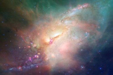 Bulutsular ve derin uzay yıldızlarda. Kozmik sanat, bilim kurgu duvar kağıdı. Nasa tarafından döşenmiş bu görüntü unsurları.