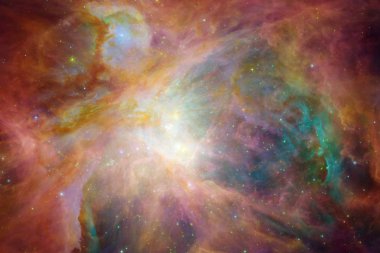 Bulutsular ve uzayda çok yıldız. Nasa tarafından döşenmiş bu görüntü unsurları