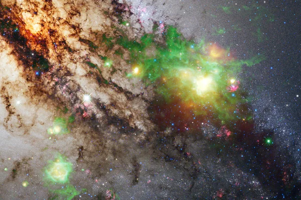 Fundo Galáxia Cósmica Com Nebulosas Poeira Estelar Estrelas Brilhantes Elementos — Fotografia de Stock