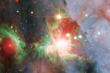 Kozmik peyzaj, sonsuz uzay ile renkli bilim kurgu duvar kağıdı. Nasa tarafından döşenmiş bu görüntü unsurları