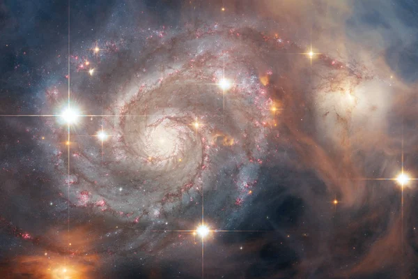 우주에서 어딘가에 갤럭시입니다 우주의 아름다움입니다 Nasa에서 하는이 이미지의 — 스톡 사진