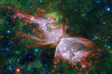 Nebula ve galaksiler uzayda. Bu görüntünün elementleri NASA tarafından desteklenmektedir.