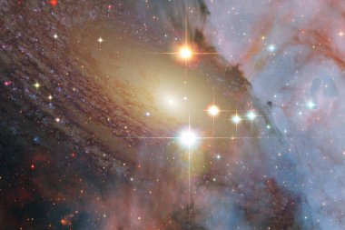 Yıldız tozu bir yıldızlararası bulut bulutsu. Uzay görüntüsü. Nasa tarafından döşenmiş bu görüntü unsurları