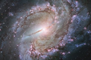 Galakside bir yerlerde derin uzay. Evren güzelliği. Nasa tarafından döşenmiş bu görüntü unsurları