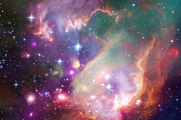 Sonsuz Evrende Bir Yerde Harika Renkli Bulutsusu Nasa Tarafından Döşenmiş — Stok fotoğraf