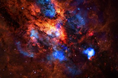 Bulutsular ve dış uzay, gizemli evren parlayan yıldız. Nasa tarafından döşenmiş bu görüntü unsurları.