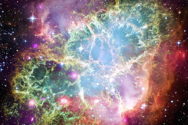 Nebulosor Och Stjärnor Rymden Kosmisk Konst Science Fiction Tapet Delar — Stockfoto
