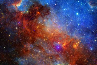 Nebula ve galaksiler uzayda. Bu görüntünün elementleri NASA tarafından desteklenmektedir.
