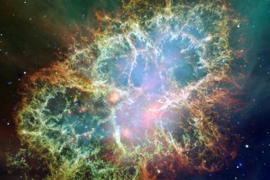 Bulutsular ve derin uzay yıldızlarda. Kozmik sanat, bilim kurgu duvar kağıdı. Nasa tarafından döşenmiş bu görüntü unsurları.