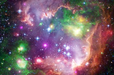 Bulutsular ve uzayda çok yıldız. Nasa tarafından döşenmiş bu görüntü unsurları.