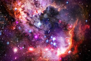 Bulutsular ve uzayda çok yıldız. Nasa tarafından döşenmiş bu görüntü unsurları.