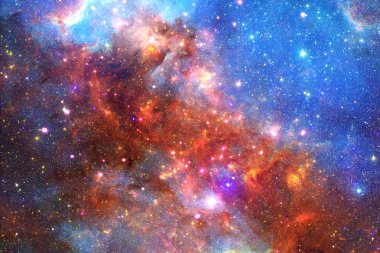 Nebula ve galaksiler uzayda. Bu görüntünün elementleri NASA tarafından desteklenmektedir.