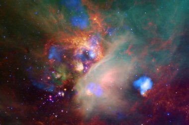 Bulutsular ve dış uzay, gizemli evren parlayan yıldız. Nasa tarafından döşenmiş bu görüntü unsurları.