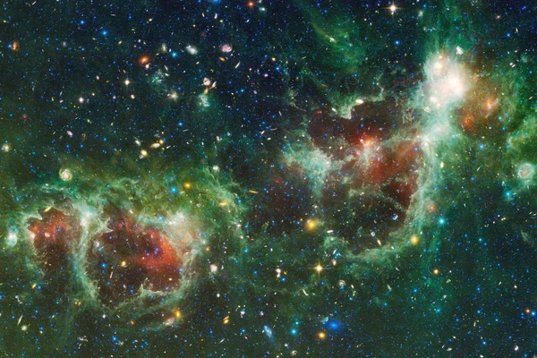Universumi Kohtaus Kirkkaita Tähtiä Galakseja Ulkoavaruudessa Osoittaa Kauneutta Avaruustutkimuksen Elementit — kuvapankkivalokuva