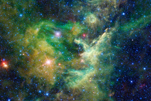 Hermosa Nebulosa Estrellas Brillantes Espacio Exterior Brillante Universo Misterioso Elementos — Foto de Stock