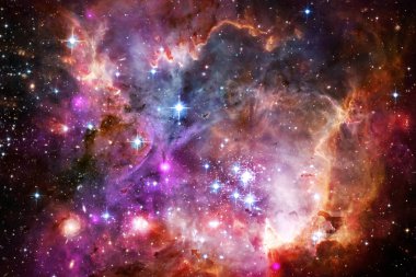 Bulutsular ve uzayda çok yıldız. Nasa tarafından döşenmiş bu görüntü unsurları.