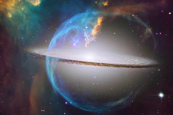 Galaxia Brillante Impresionante Fondo Pantalla Ciencia Ficción Elementos Esta Imagen — Foto de Stock