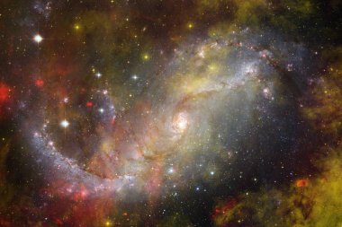 Milyarlarca galaksi evrende. Alan arka plan soyut. Nasa tarafından döşenmiş bu görüntü unsurları