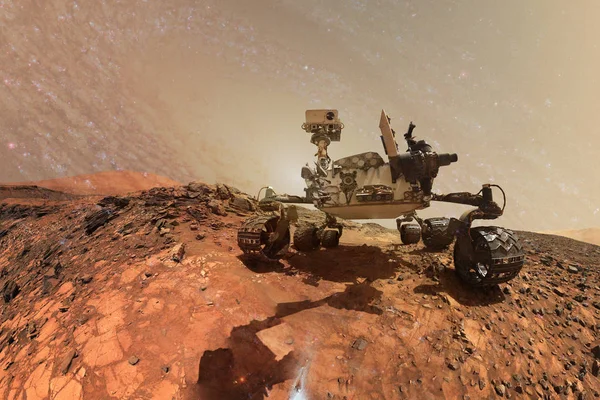 Merak Mars Rover yüzey gezegen Mars keşfetmek. Nasa tarafından döşenmiş bu görüntü unsurları.