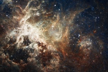 Yıldız tozu bir yıldızlararası bulut bulutsu. Uzay görüntüsü. Nasa tarafından döşenmiş bu görüntü unsurları