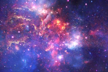 Parlak yıldızlar ve galaksiler uzay araştırmaları güzelliği gösterilen derin uzayda ile evren sahne. Nasa tarafından döşenmiş bu görüntü unsurları