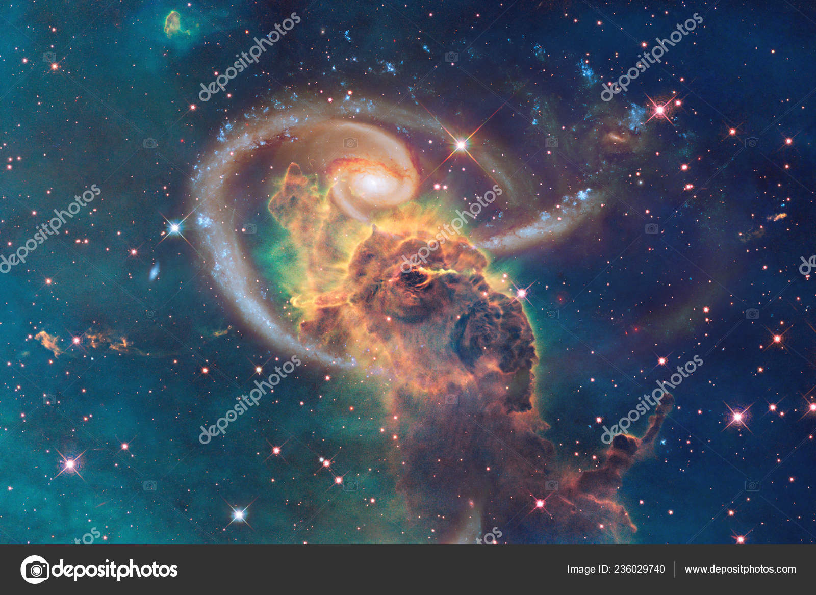 深宇宙のどこかで信じられないほど美しい銀河 空想科学小説の壁紙 Nasa から提供されたこのイメージの要素 ストック写真 C Outer Space