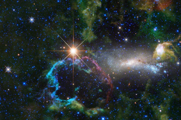 Niesamowite Kolorowe Mgławica Gdzieś Niekończące Się Wszechświata Elementy Tego Obrazu — Zdjęcie stockowe