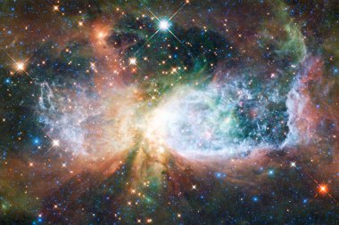 Yıldız tozu bir yıldızlararası bulut bulutsu. Uzay görüntüsü. Nasa tarafından döşenmiş bu görüntü unsurları