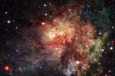 Yıldız tozu bir yıldızlararası bulut bulutsu. Uzay görüntüsü. Nasa tarafından döşenmiş bu görüntü unsurları