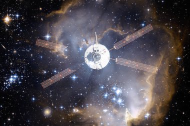 Uzay aracının uzaya fırlatma. Uzaydan güzelliği. Milyarlarca galaksi evrende. Nasa tarafından döşenmiş bu görüntü unsurları