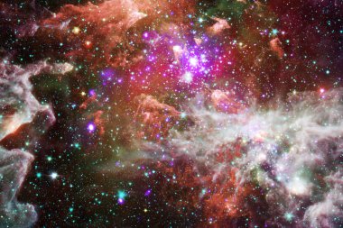 Güzel galaksi arka plan Bulutsusu, stardust ve parlak yıldız ile.