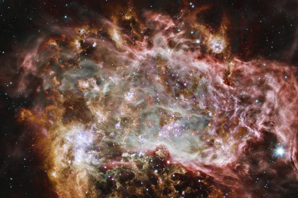 Kosmische Landschaft, bunte Science-Fiction-Tapete mit endlosem Weltraum. — Stockfoto